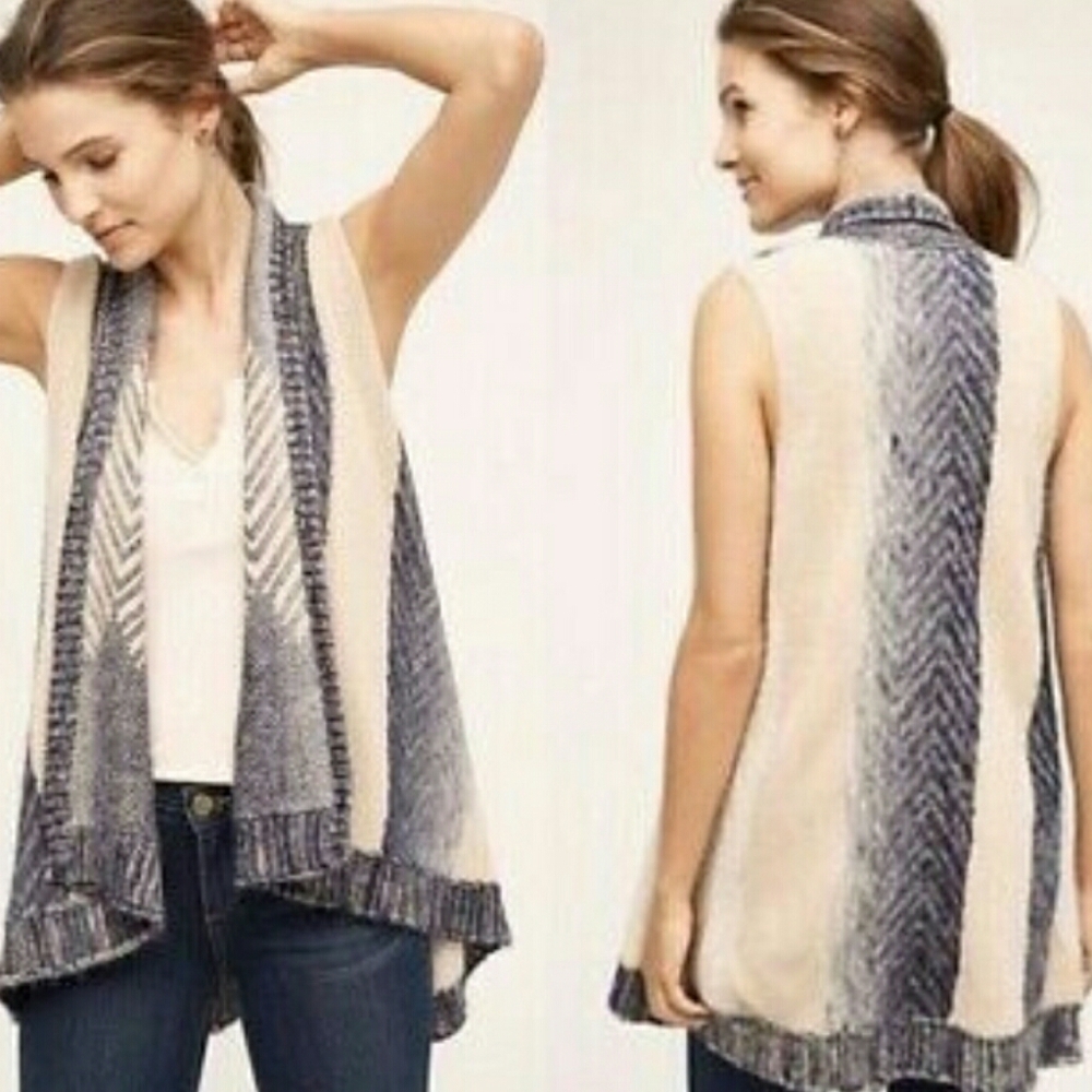 Sleeping On Snow Anthropologie sweater vest Sz M/L
